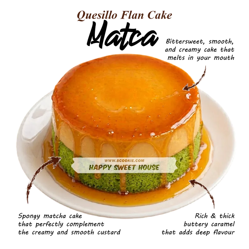 Matcha Quesillo Flan Cake - Fusion Recipe of Venezuela + Japan
