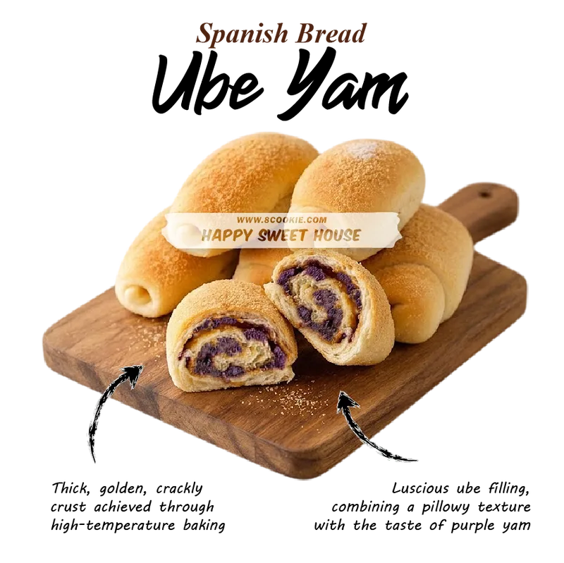 Spanish Bread UBE Yam (Filipino Bread Roll)